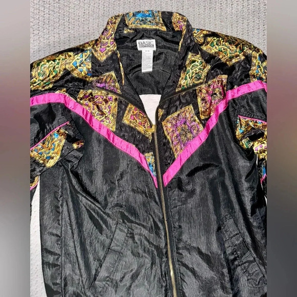 Vintage 1980’s Basic Editions Windbreaker Jacket Medallion Print Size Medium - Picture 3 of 8